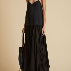 ISO - Khaite Zeke Satin and Silk Maxi Dress in Black